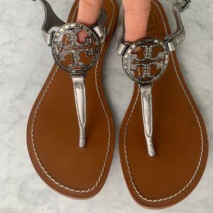 Tory Burch silver flats
